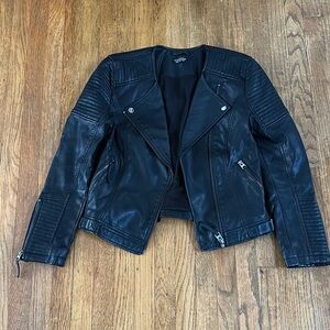 Topshop Women's Black Leather Jacket